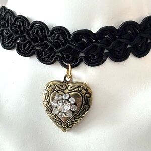 Reanimate by MJ from craft jewelry black lace choker locket heart pendant